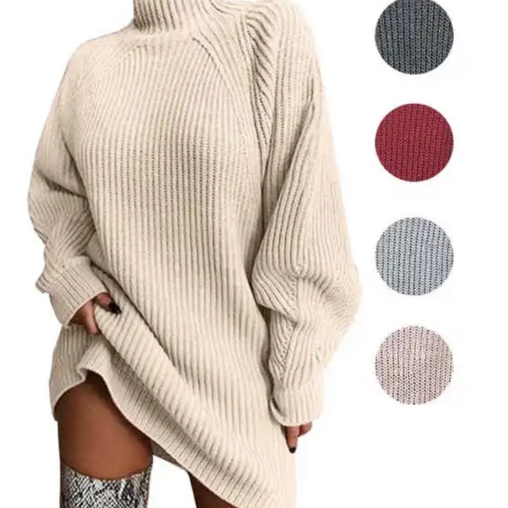 RISALANO brand knitted mid-length sweater dress